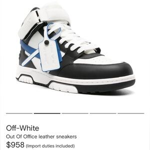 NEW YEAR SALE Off-WhiteOut Of Office High Top leather sneakers MEN sz 13.5-14 US